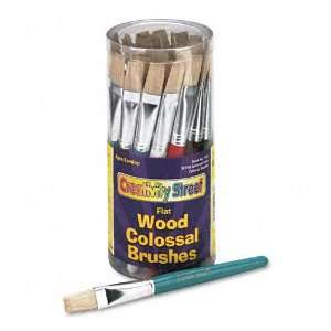 Chenille Kraft  Flat Natural Bristle Colossal Brushes, Colored Wood 