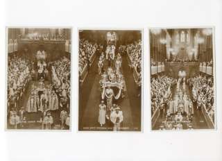 p8428   Coronation of King George VI x3 cards   Royalty postcard 