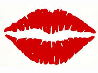 Red Lips Kiss Car Board Window Vinyl Sticker Decal 18cm  