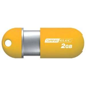  Dane Elec 2GB Capless USB Drive   Yellow   DA Z02GCA A 