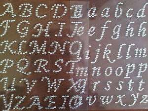 67 x Stick On Adhesive Gem LETTERS Diamante Crystal Abc  