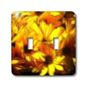 SmudgeArt Fractalius Flower Designs   Yellow Daisies   Light Switch 
