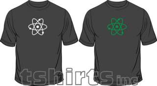 Atom Glow In The Dark Science Geek Funny Mens T Shirt Free Post U.K 