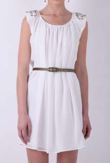 White Bead Embellished Silk Shift Dress by Richmond   White   Buy 