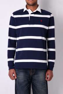 Navy Stripe Long Sleeve Rugby Top by Polo Ralph Lauren   Navy   Buy 