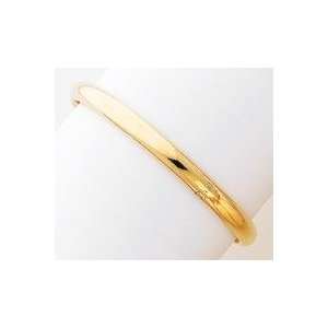  Polished Hinged Baby Bangle Bracelet in 14k Yellow Gold Jewelry