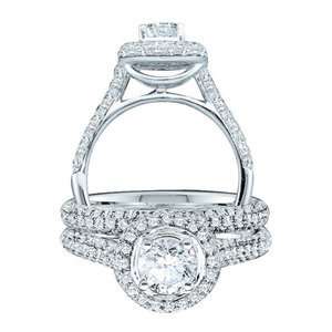   Diamond 14k White Gold Pave Bridal Set Ring SeaofDiamonds Jewelry