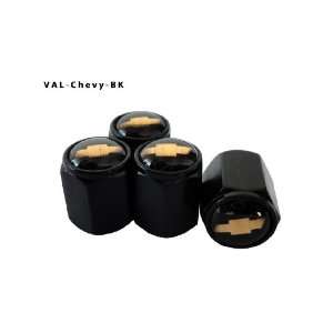   Aluminum Black Valve Caps Tire Cap Stem for Chevy Wheels (Pack of 4
