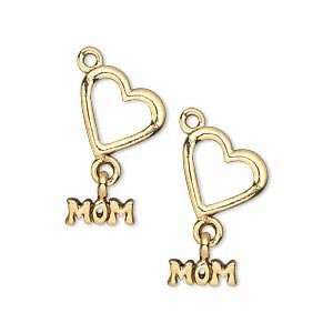  #8768 Charm, antiqued gold plated pewter, 21x12mm single 