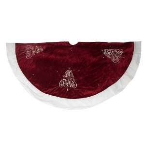  56 Fanciful Red Merry Christmas Tree Skirt with Gem 