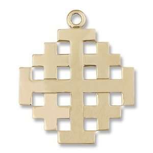 Gold Filled Jerusalem Cross Medal Pendant Charm with 24 Gold Filled 