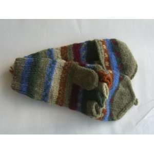  Hand Wooven Alpaca Wool Winter Glove with finger cuts and 