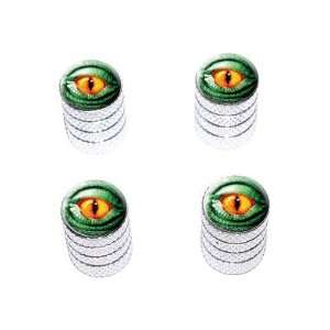  Lizard Yellow Eye Green Scales   Tire Rim Valve Stem Caps 