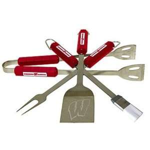  Wisconsin Badgers NCAA Barbeque BBQ Grill Set 4p