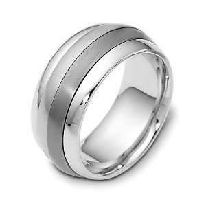   14 Karat White Gold Designer SPINNING Wedding Band Ring   475 Jewelry