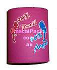   Devil 10% Angel in pink STUBBY COOLER koozie beer can girls stubbie