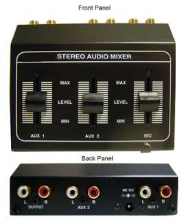 Mini 3 Channel Stereo Audio Mixer With 1 Mic Input  