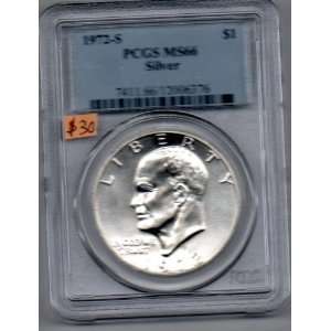  1972 S Eisenhower Silver Dollar 