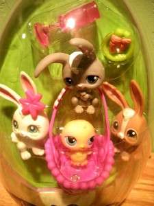 2005 Littlest Pet Shop Easter Egg 8 pc set Bunny Chick+  