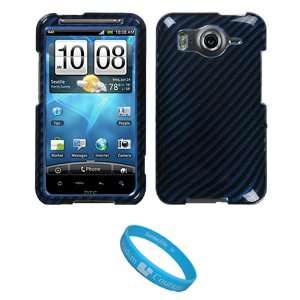  Blue Racing Carbon Stripe Protector Case for HTC Inspire 