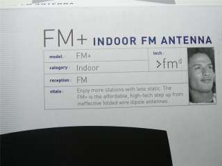TERK FM+ FM Only Stereo Indoor Radio Receiver Antenna 034405000853 