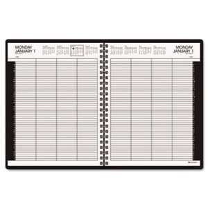  Recycled Eight Person Group Daily Appointment Book, Black 