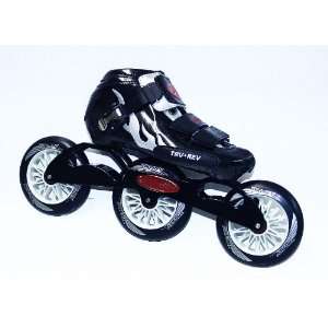  Trurev Youth 3 Wheel Inline Skates  3 110 Size 3 Black 