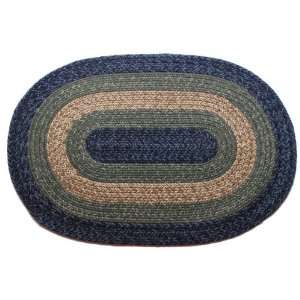     Country Navy & Sage   Oval Braided Rug (5 x 7)