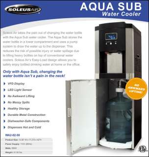 Gallon Water Dispenser Cooler ~ Hot Cold Bottom Bottle Soleus Aqua 