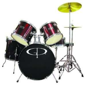   GP Percussion Player 5 Piece Full Size Drum Set Musical Instruments