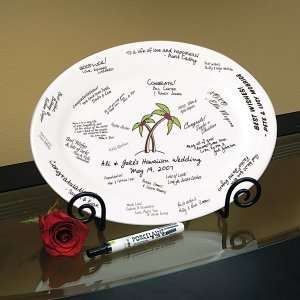 Palm Trees Guest Book Platter with Easel