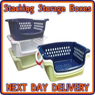 Stackable Plastic Storage Boxes Large Stacking Box NEW  