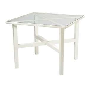 Woodard Elite Aluminum 36 Square Acrylic Glass Patio Dining Table 
