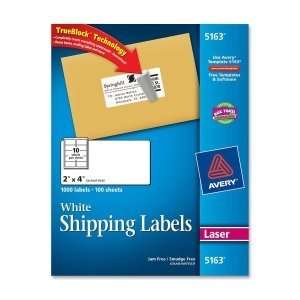  Address Label. 1000 LABELS 05163 2X4 WHITE SHIPPING F/ LASERS LABELS 