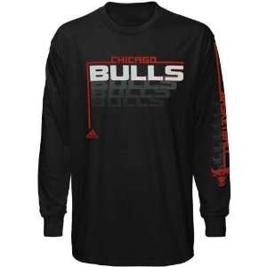  adidas Chicago Bulls Repeated Long Sleeve T shirt   Black 