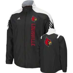 Louisville Cardinals adidas Black Football Sideline Midweight Full Zip 
