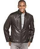  Calvin Klein Jacket, Leather Zip Front with Knit 