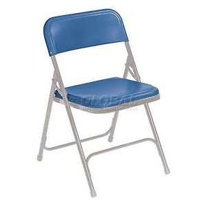 Premium Lightweight Plastic Folding Chair   Blue Seat/Gray 