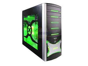    403 Black with Green LED Light Computer Case With Side Panel Window