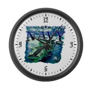   Clock United States Navy Aircraft Carrier And Plane 