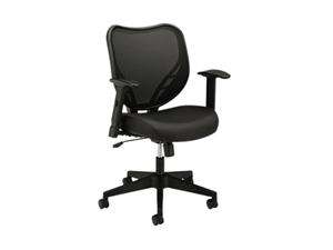   basyx VL551 Mid Back Swivel/Tilt Chair, Fabric Seat, Mesh Back, Black