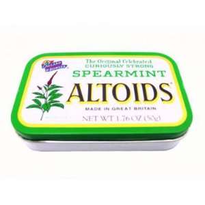Altoids Mints   Spearmint, 1.76 oz tin, 12 count  Grocery 