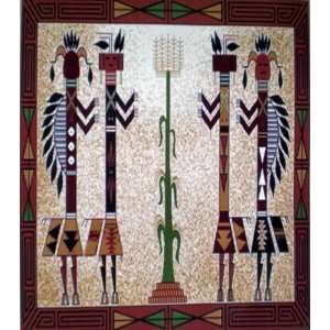 Native American Style Kachina 2 Fleece Throw Blanket 50x60 