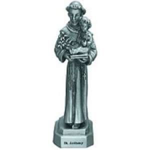  St. Anthony   3 1/2 Pewter Statue with Prayer Card 