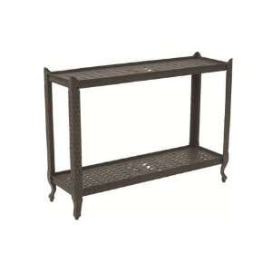   Metal Patio Console Table Antique Silver Finish