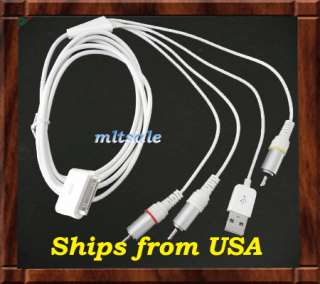 AV Cable+USB Charger Apple iPod Touch Nano 3 iPhone 3G  