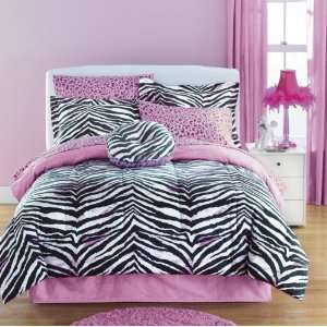  Zebra Bedding 6 or 8 Pieces Kids Comforter Set   Aqua 