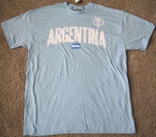 NEW ARGENTINA ARGENTINE FLAG T SHIRT SOCCER OLYMPIC XL  