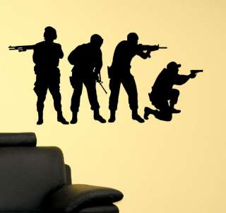 Military Swat Team Army Men Soldier Vinyl Wall Decal  