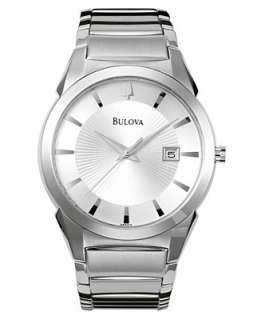Bulova Watch, Mens Stainless Steel Bracelet 96B015   Brandss